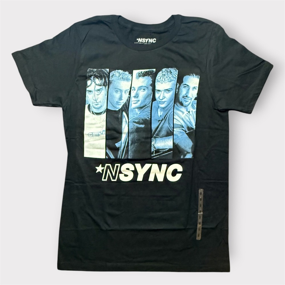 NSYNC Mens Graphic T-Shirt Black 2018 Official Band Tee Medium Boy‎ Band Pop